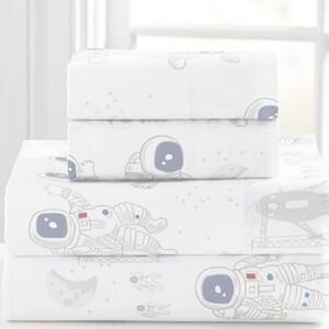 Pottery Barn Kids Astronaut Print Bedding 4 Piece Set